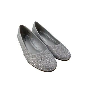 Dream Paris Hot Cakes Girls Sprarkly Ballet Flats Silver Size 12 Special